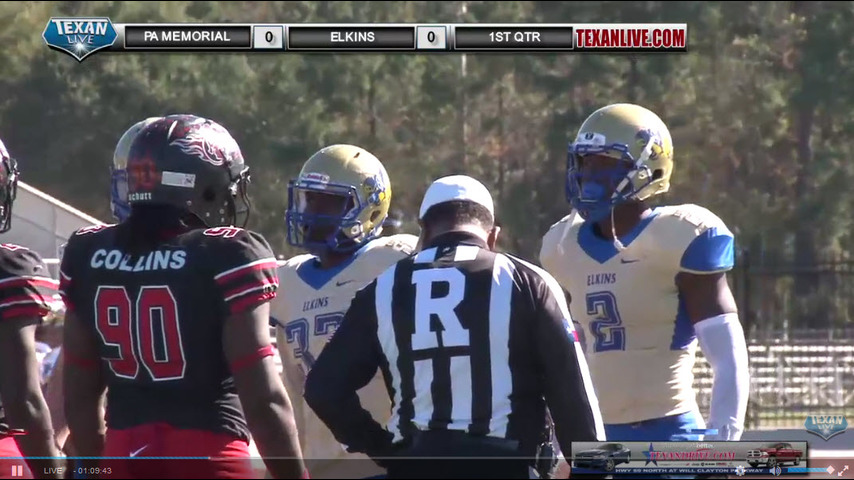 Elkins vs Port Arthur Memorial 11/19/16 1pm cst Turner Stadium