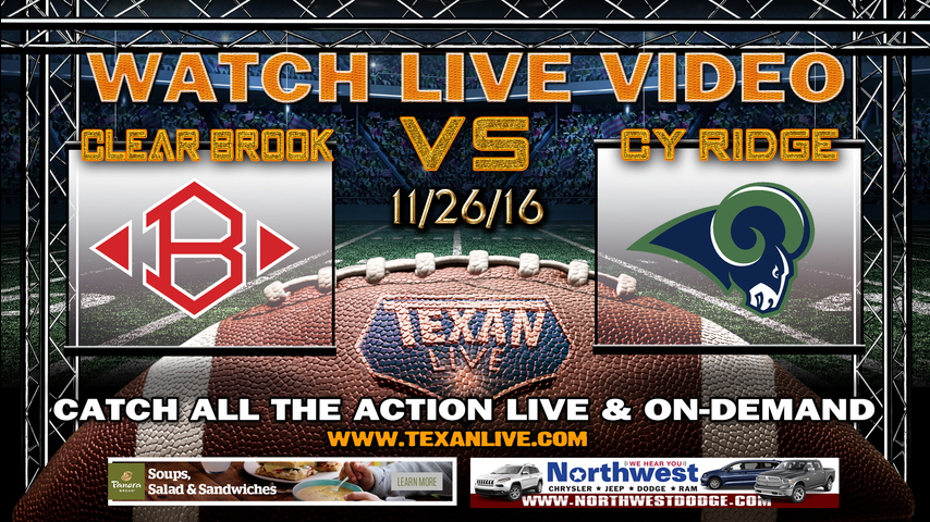 Clear Brook vs Cy Ridge 11/26/16 6pm cst at NRG Stadium