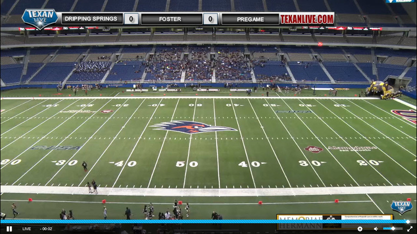 Foster vs Dripping Springs 12/3/16 2pm cst Alamodome Stadium