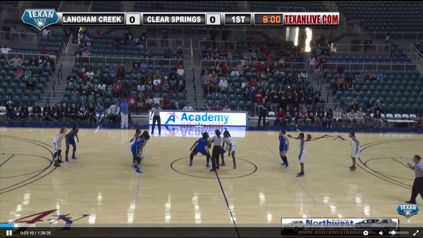 Langham Creek vs Clear Springs – Region 3 – 6A Girls Basketball Tournament 2-24-17 6pm
