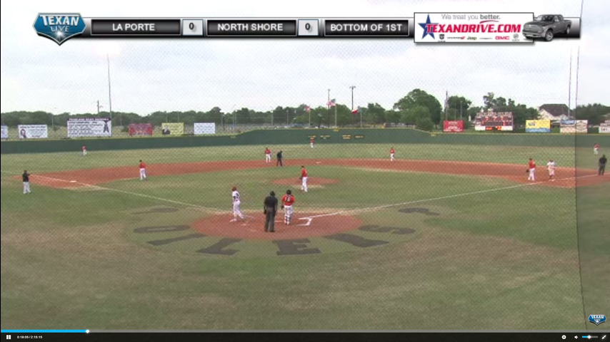 North Shore vs Laporte Baseball Game - Game 1 of 3 game series @ San Jac 7:30pm 5/18/17