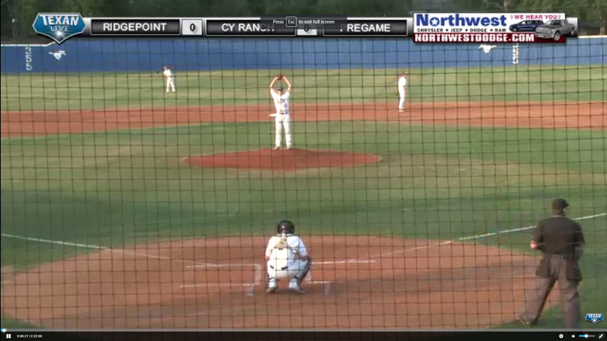 Cy Ranch vs Ridge Point Baseball - Game 1 of 3 game series @ Katy Taylor HS 7:30pm 5/18/17