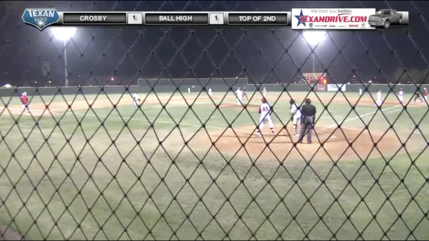 Galveston Ball vs Crosby Baseball - Game 2 of 3 game series @ Ball HS 7:30pm 5/19/17