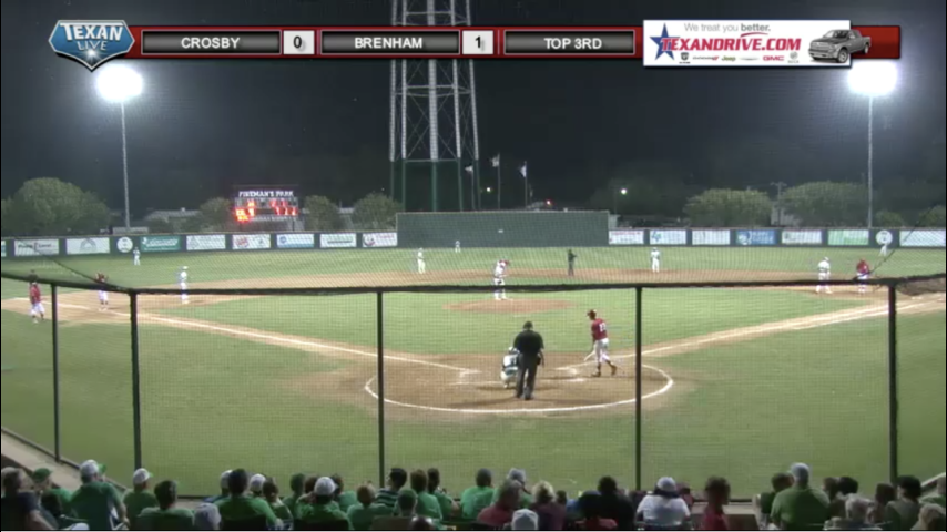 Crosby vs Brenham Baseball game 3 ( if needed) 5-26-17 @ Brenham 8:30pm