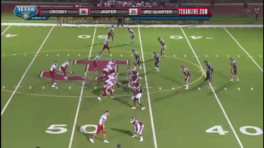 One-handed grab by Crosby's Cedric Patterson III in Crosby's 42-36 win over Jasper