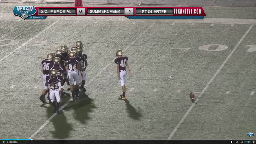 Goose Creek Memorial vs Summer Creek – 9-28-2017 – Live Video – 7pm – Football