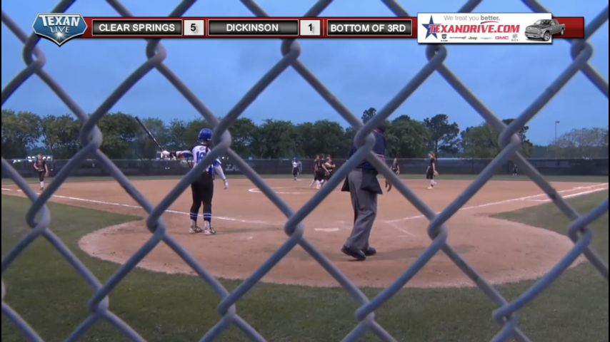 Clear Brook at Dickinson Varsity Softball 3-27-2018 6:30pm cst