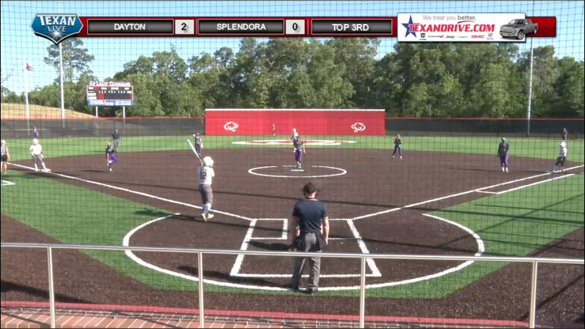 Dayton vs Splendora 3rd/4th seed 21-5A Varsity Softball 4-23-2018