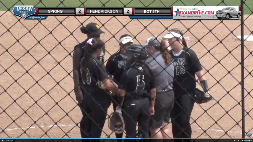 Spring vs Pflugerville Hendrickson - UIL AREA ROUND Softball Playoffs Game 2 @ Bryan HS 5-5-2018 1PM cst