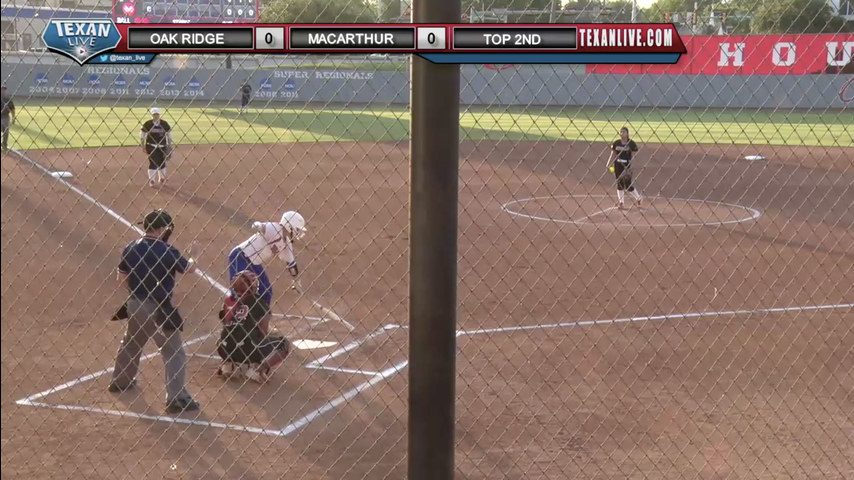 Oak Ridge vs MacArthur Softball GAME 1 / 5-17-2018 7PM cst @ University of Houston