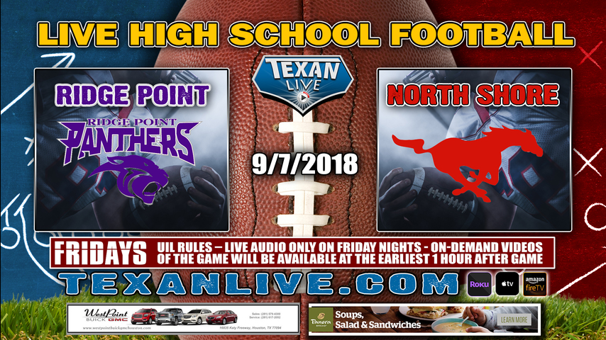 Ridge point vs North shore 9-7-2018 at Galena Park ISD Stadium (v2)