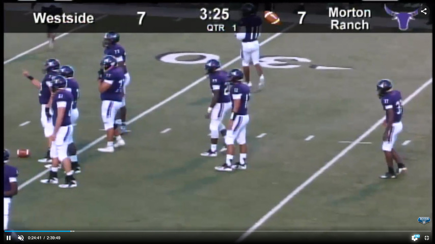 Westside vs Morton Ranch 9-15-2018 7pm at Rhodes Stadium