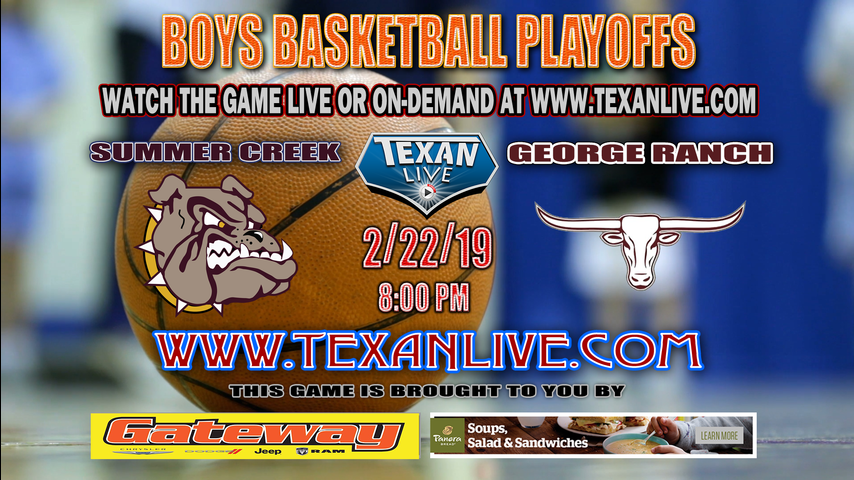 Summer Creek vs George Ranch - Boys Area Round - Playoffs - Varsity Basketball - 2/22/19 - 8:00pm