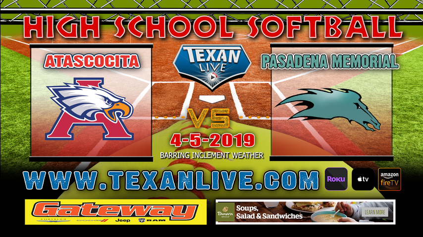 Atascocita vs Pasadena Memorial - Softball - Varsity - 7PM- 4/5/19