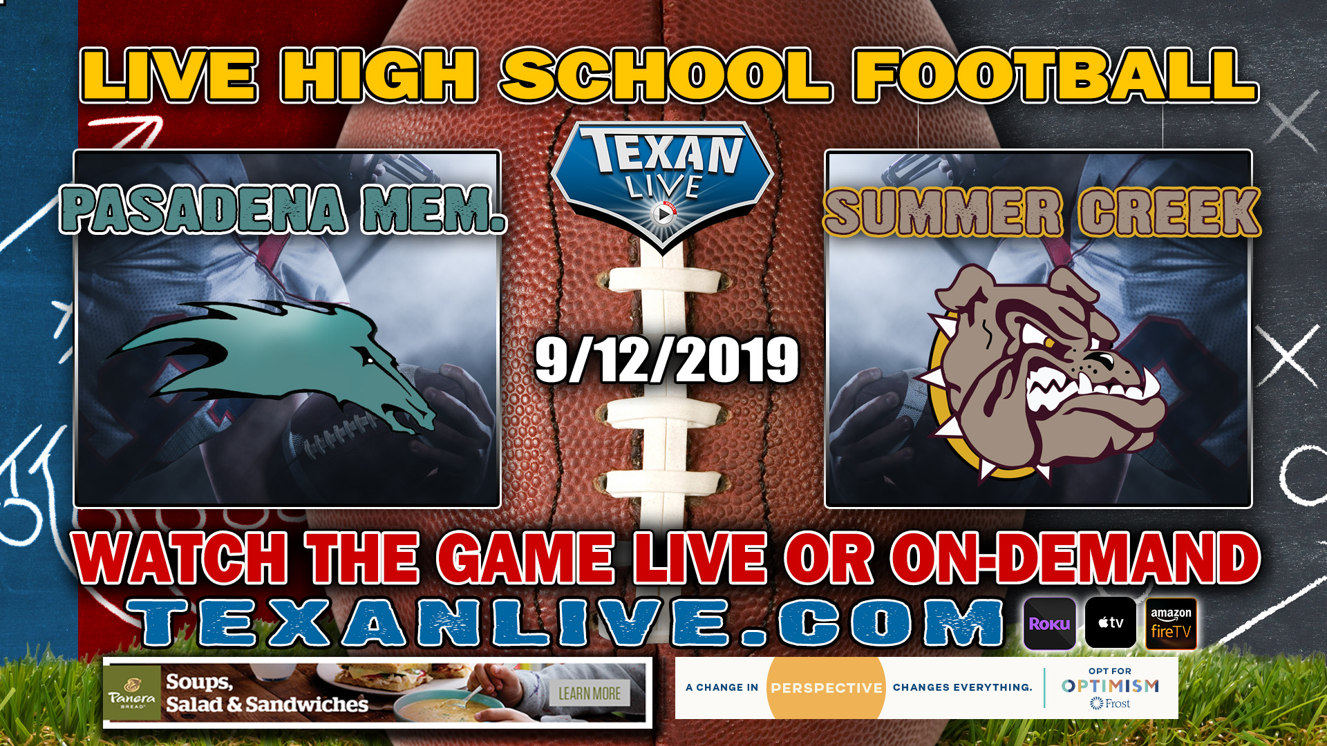 Pasadena Memorial vs Summer Creek - 9/12/2019 - 7PM - Football - Turner Stadium