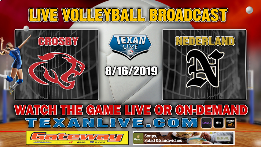 Crosby vs Nederland Volleyball 6:30 8-16-2019
