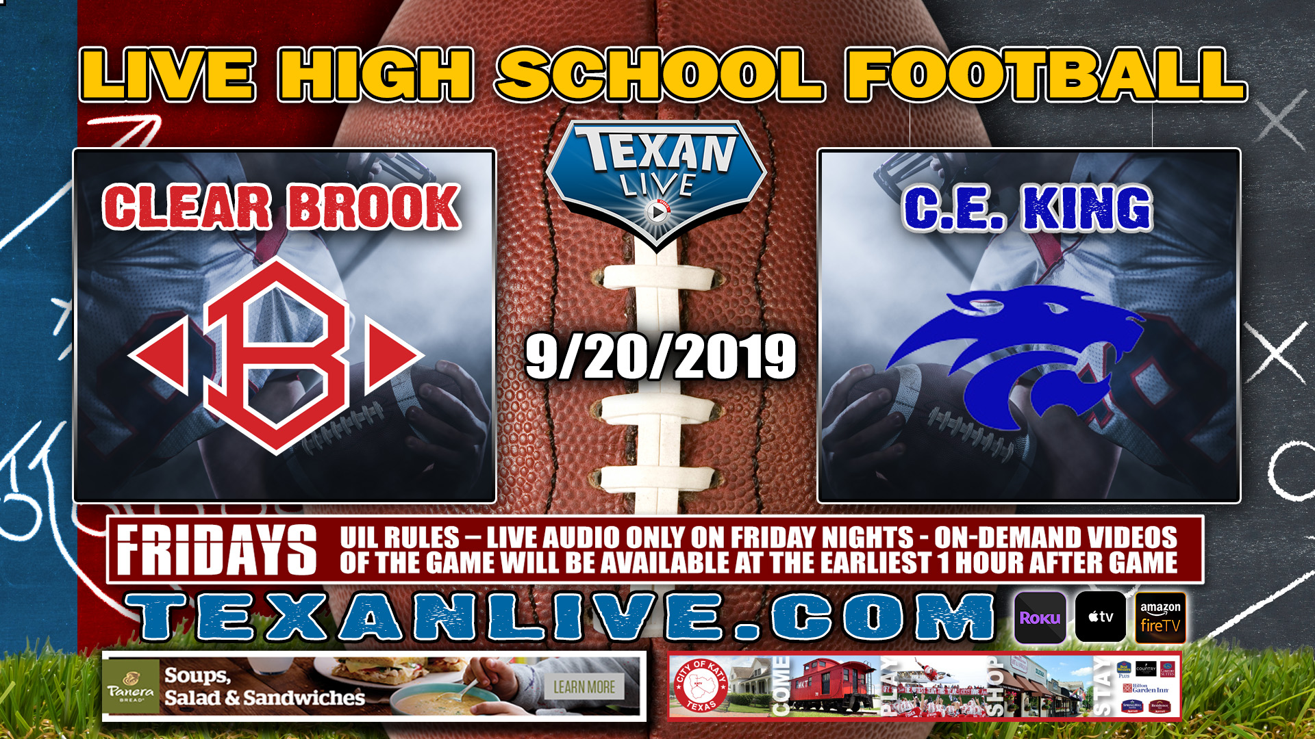 Clear Brook vs C.E. King - 9/21/2019 - 11AM - Football 