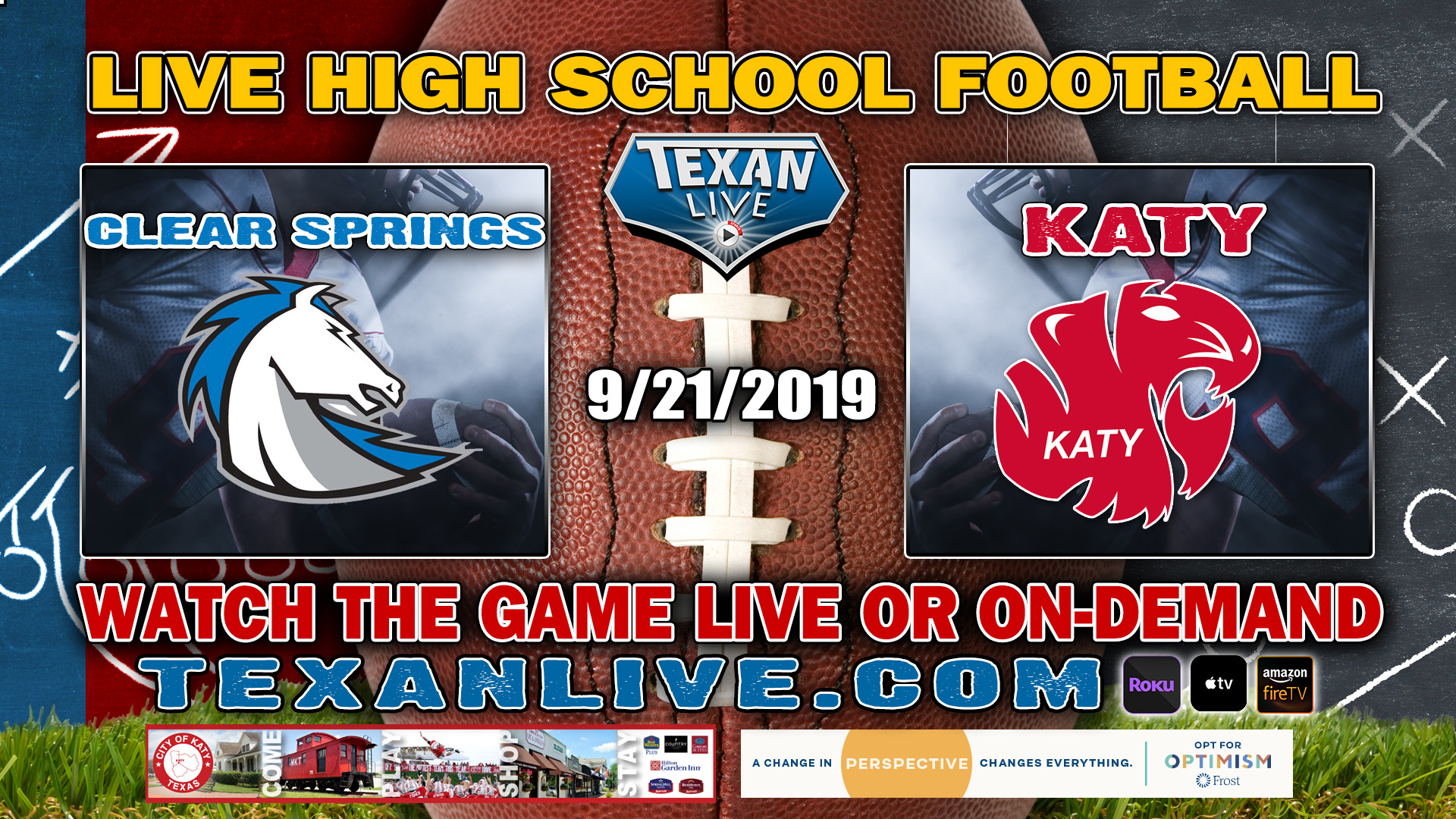 Clear Springs vs Katy - 9/21/2019 - 6:00PM - Football - Legacy Stadium