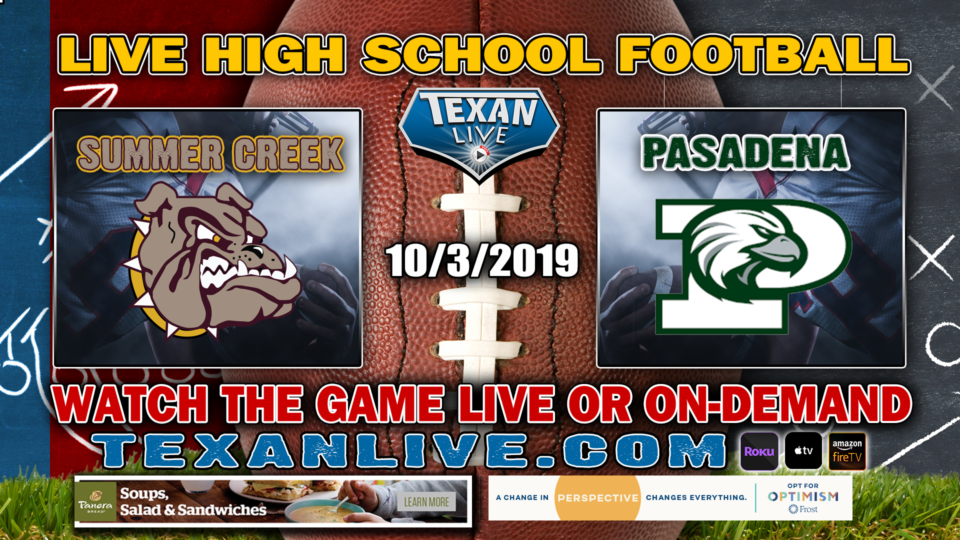 Summer Creek vs Pasadena - 10/3/2019 - 7:00PM - Football - Pasadena ISD Veterans Stadium