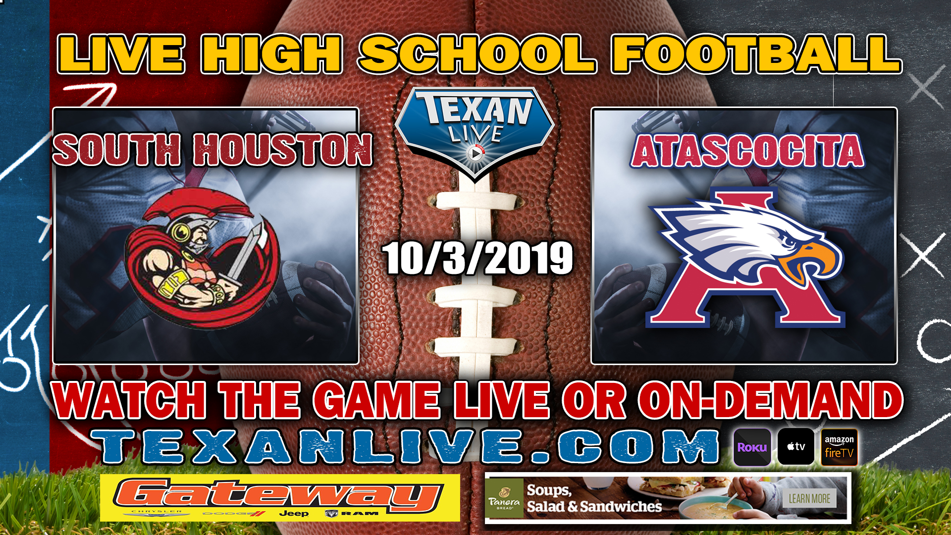 South Houston vs Atascocita - 7:00 PM 10/3/2019 - Turner Stadium