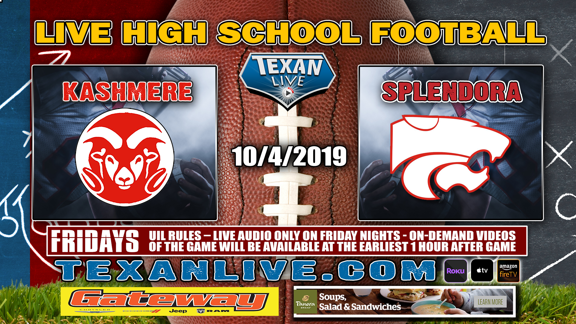 Kashmere vs Splendora - 10/4/2019 - 7:00PM - Football - Wildcat stadium