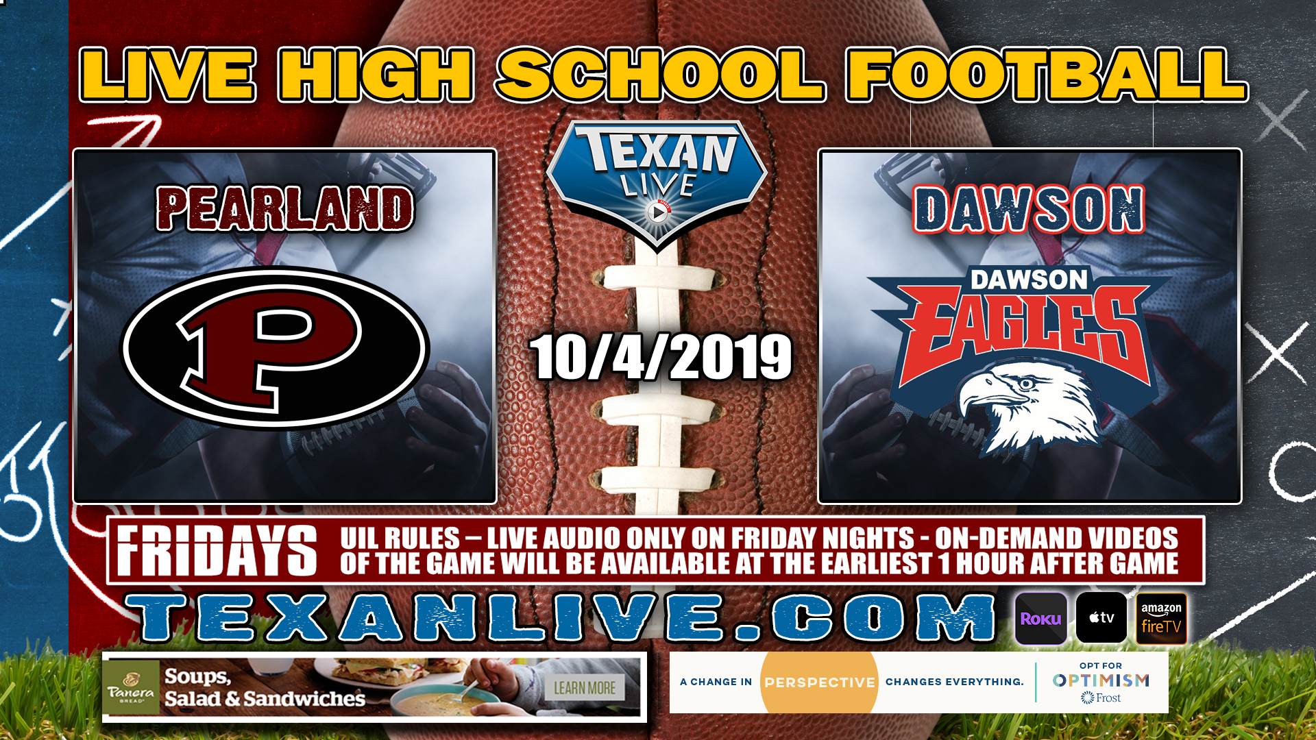 Pearland vs Dawson - 10/4/2019 - 7:00PM - Football - The Rig