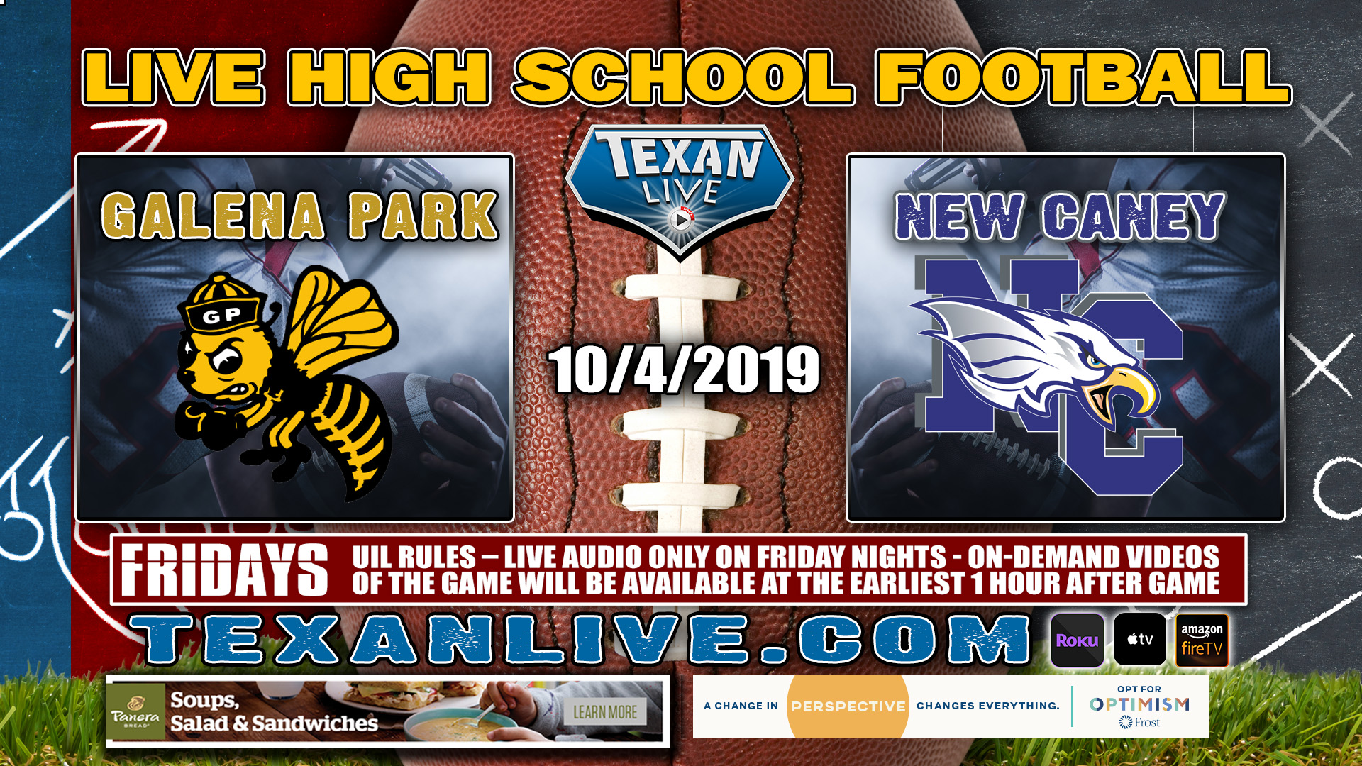 Galena Park vs New Caney - 7:00 PM - 10/5/2019 - Texan Drive Stadium