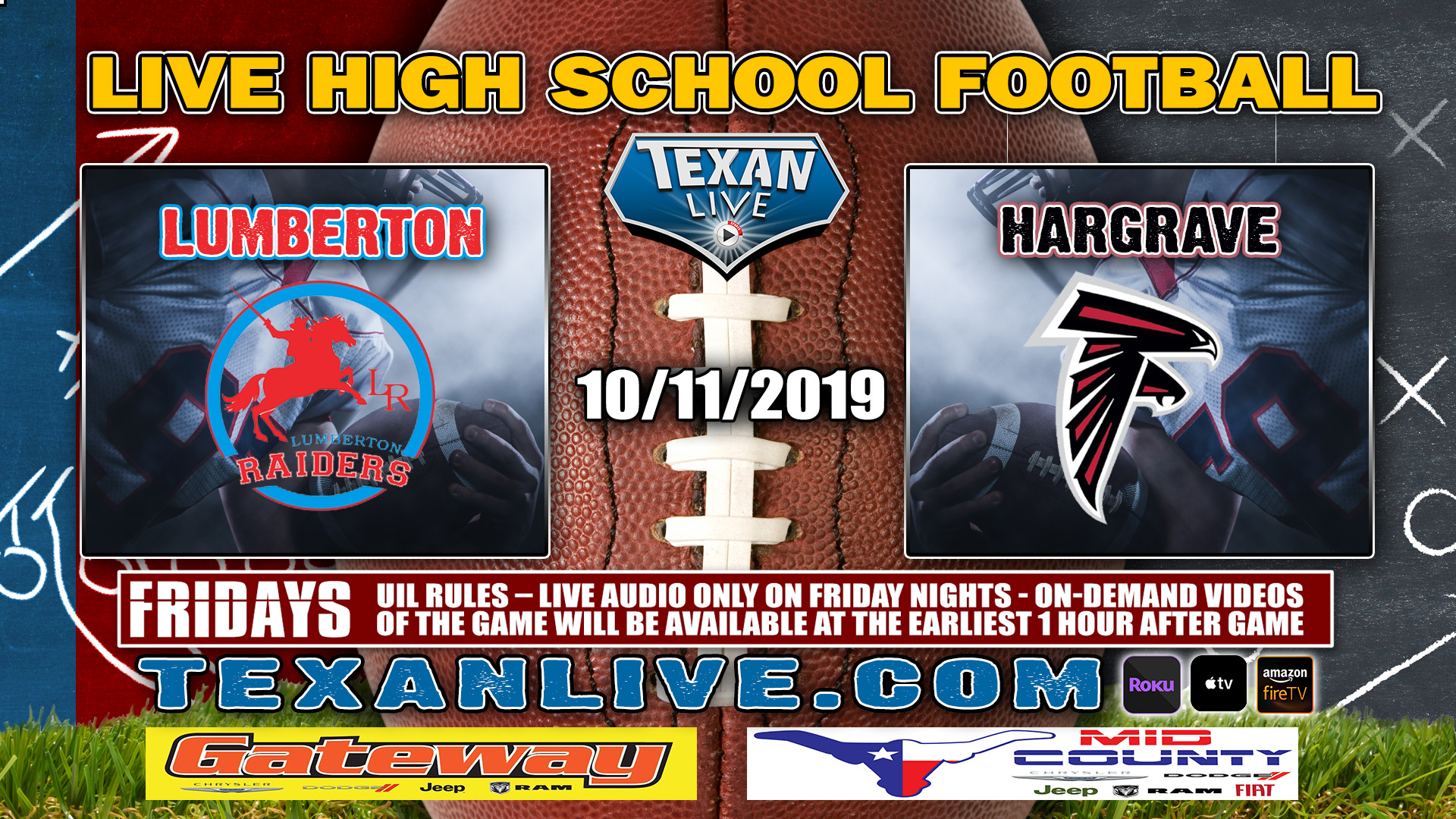Lumberton vs Huffman Hargrave - 10/11/2019 - 7:00PM - Football - Falcon Stadium