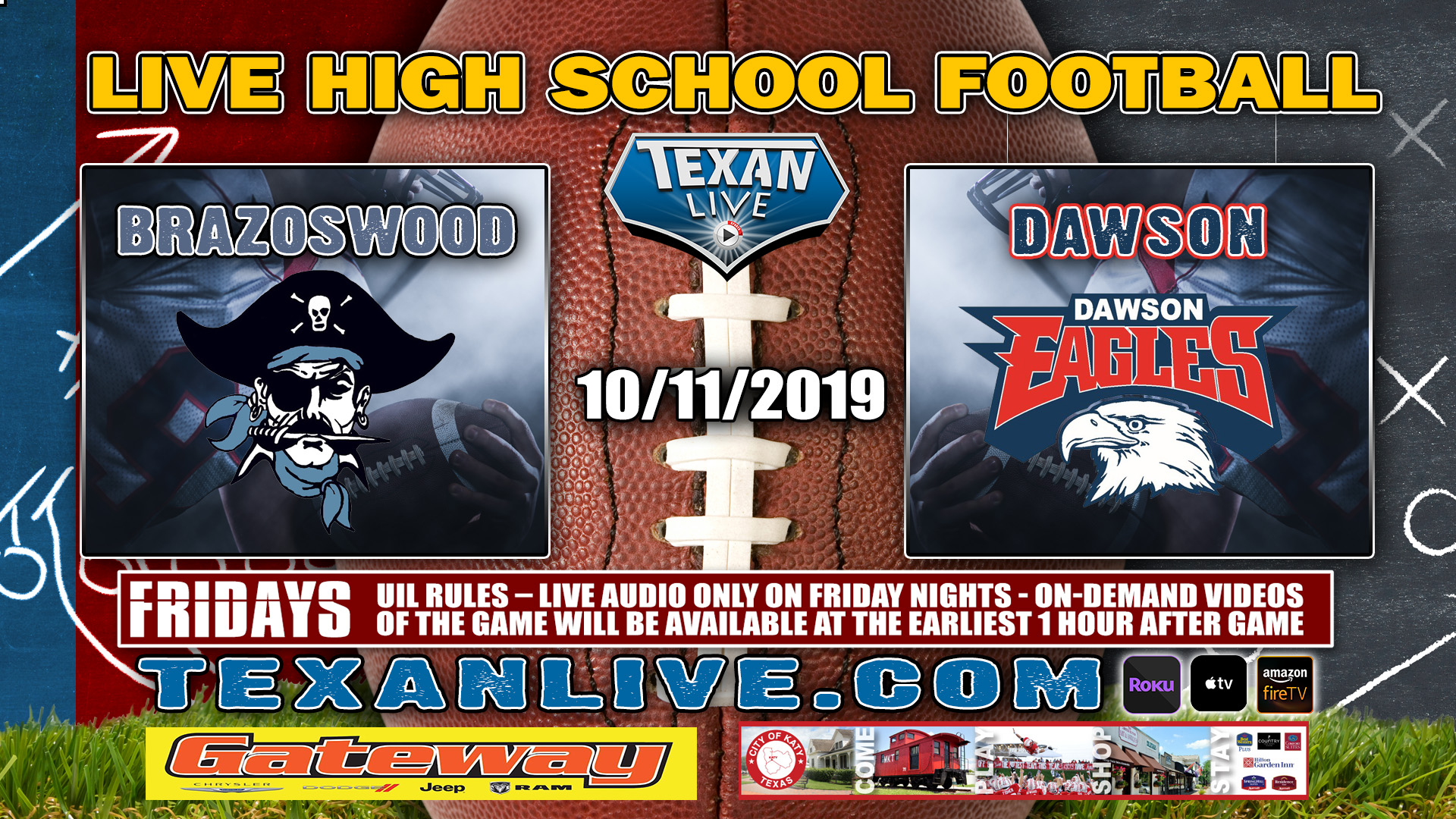 Brazoswood vs Dawson - 10/11/2019 - 7:00PM - Football - The Rig 