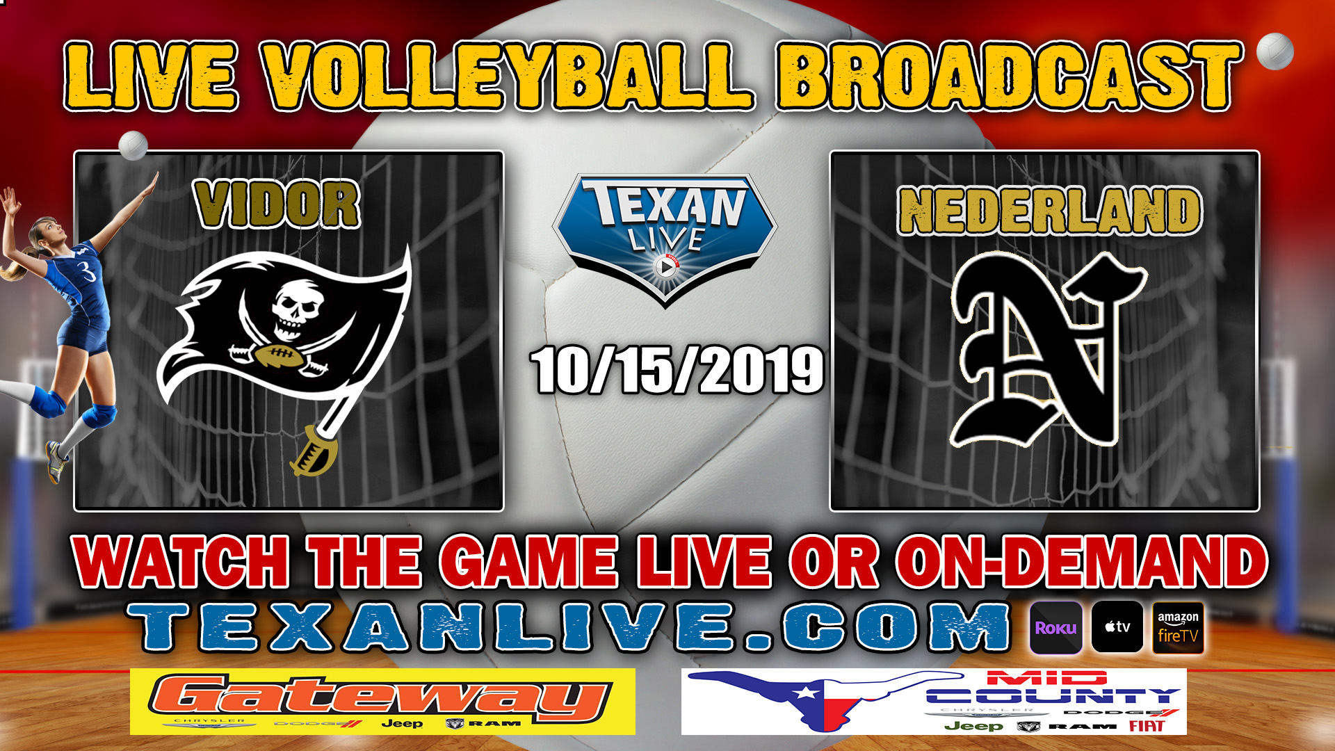 Vidor vs Nederland Volleyball 10-15-2019