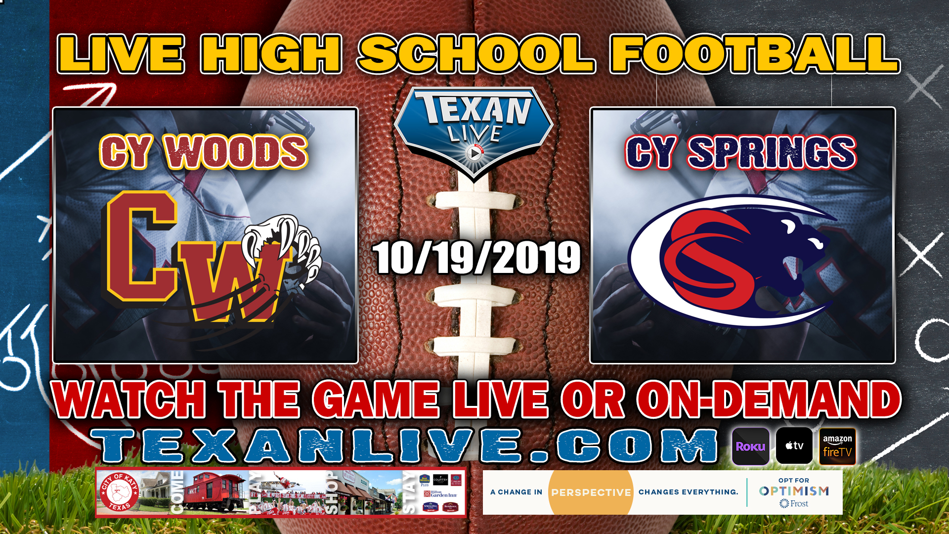 Cy Woods vs Cy Springs HS - 7:00 PM -10/19/19 - Football -Cy Fair FCU Stadium