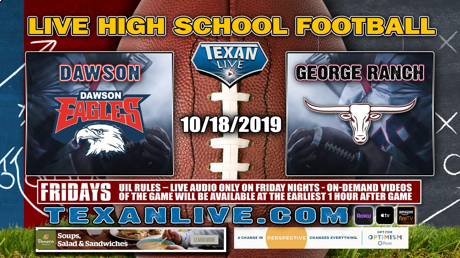 Dawson vs George Ranch - 7:00 PM - 10/18/19 - Football - Traylor Stadium