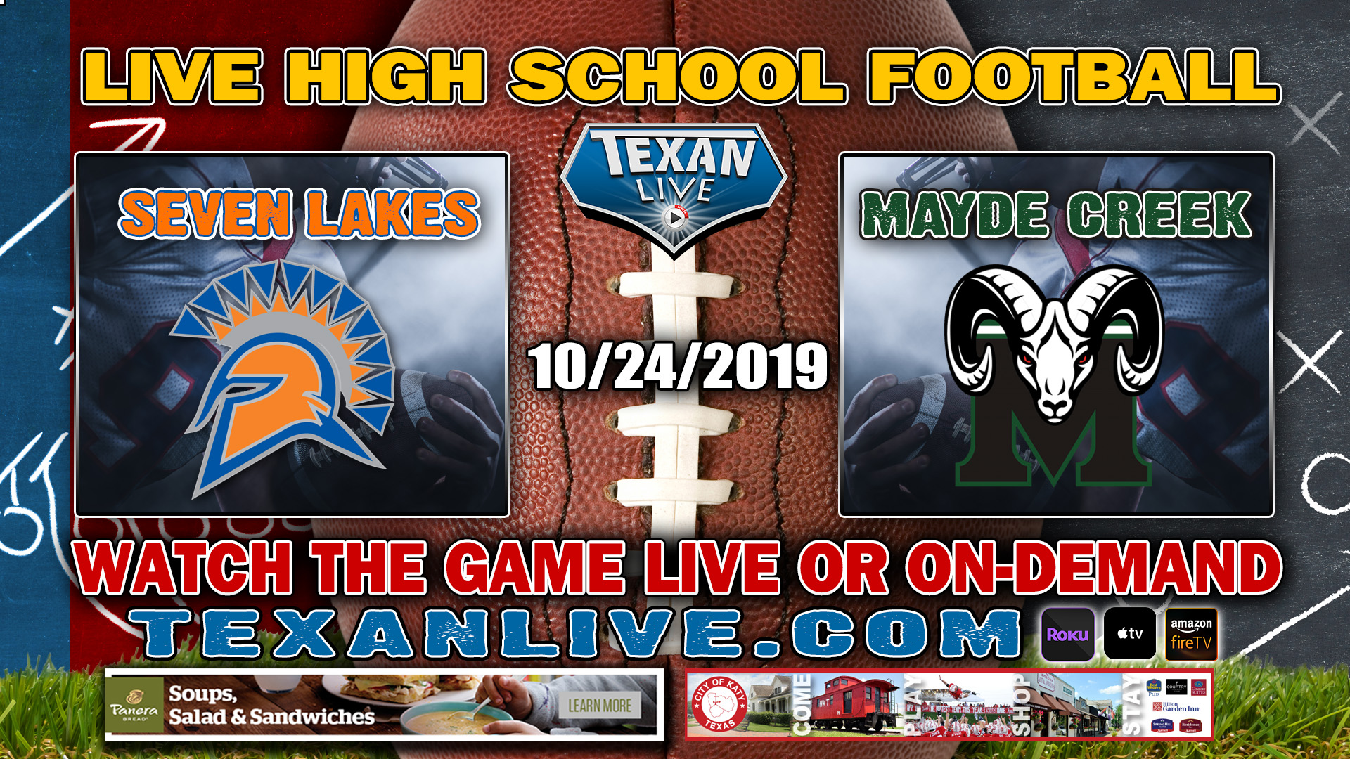 Seven Lakes vs Mayde Creek -6:00 PM - 10/24/2019 - Legacy Stadium