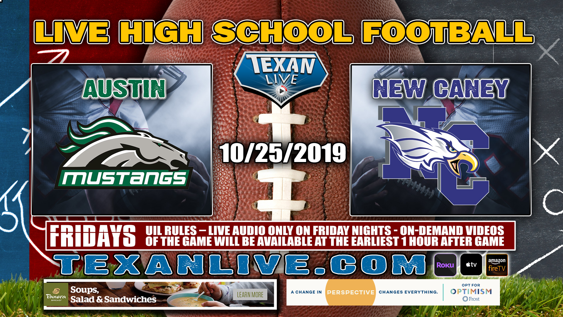 Houston Austin vs New Caney - 7:00 PM - 10/25/2019 - Planet Reed Stadium