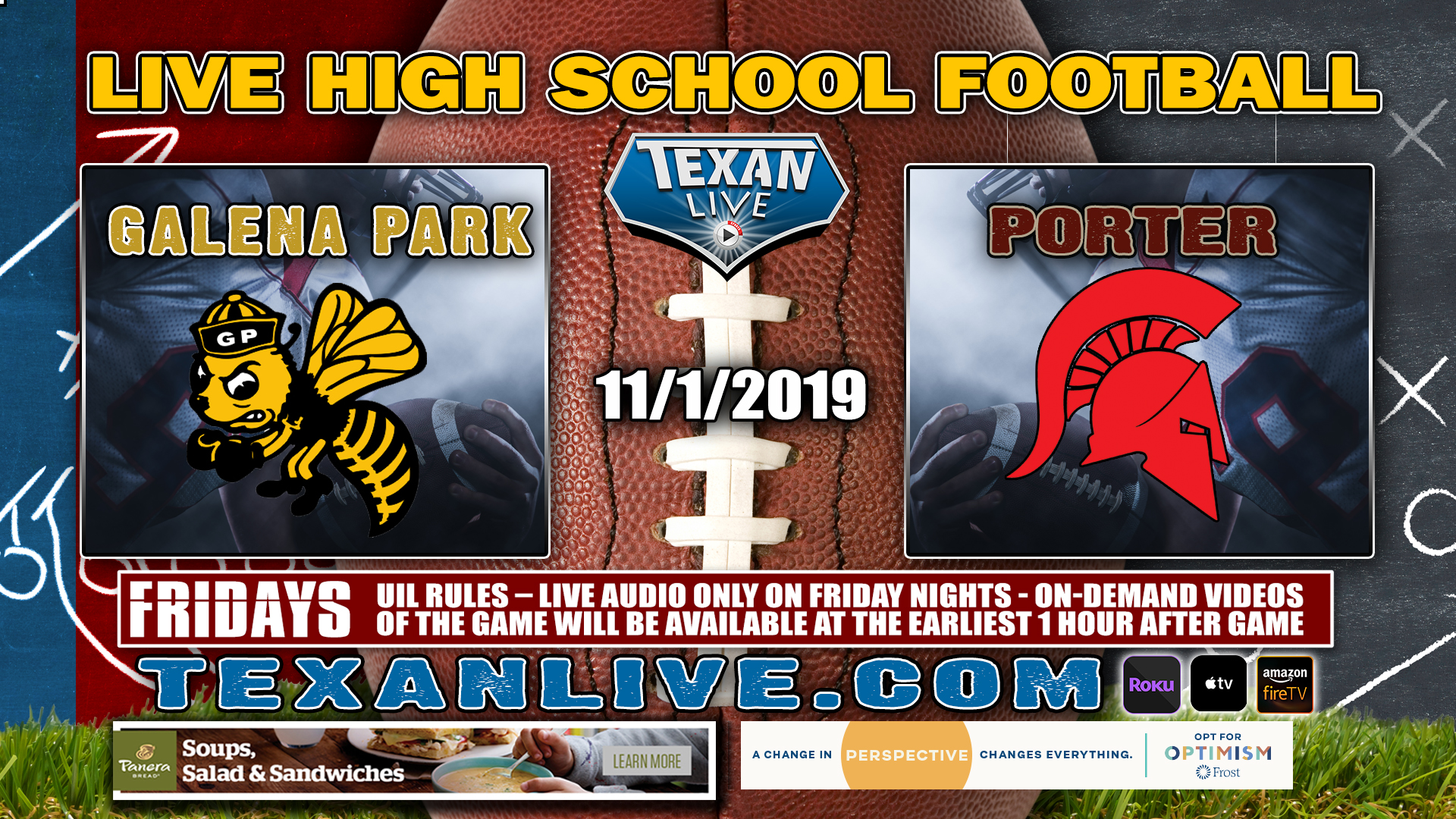 Galena Park vs Porter - 7:00 PM - 11/1/2019 - Planet Reed Stadium