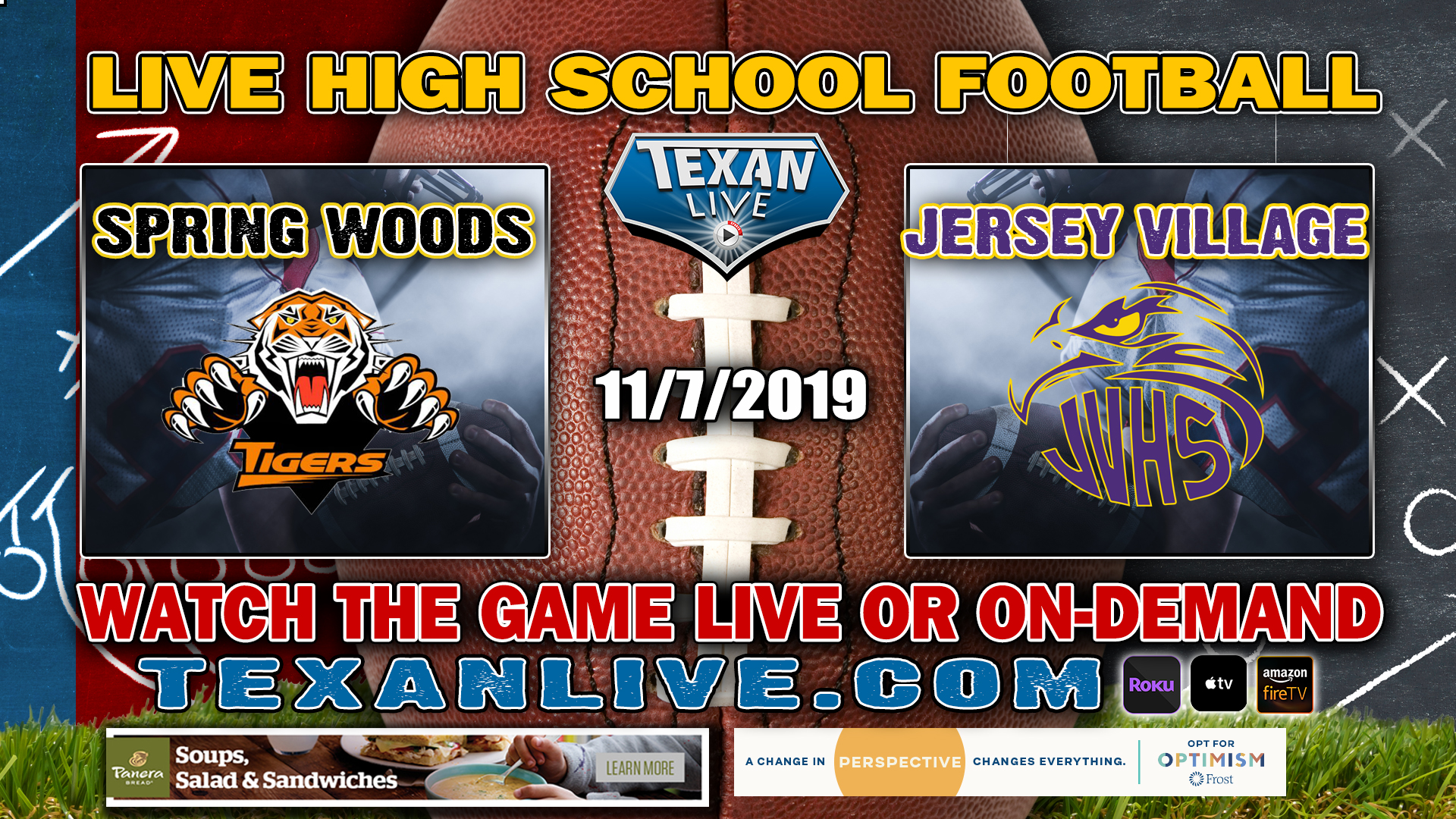 Spring Woods vs Jersey Village - 7:00 PM - 11/7/2019 - Pridgeon Stadium