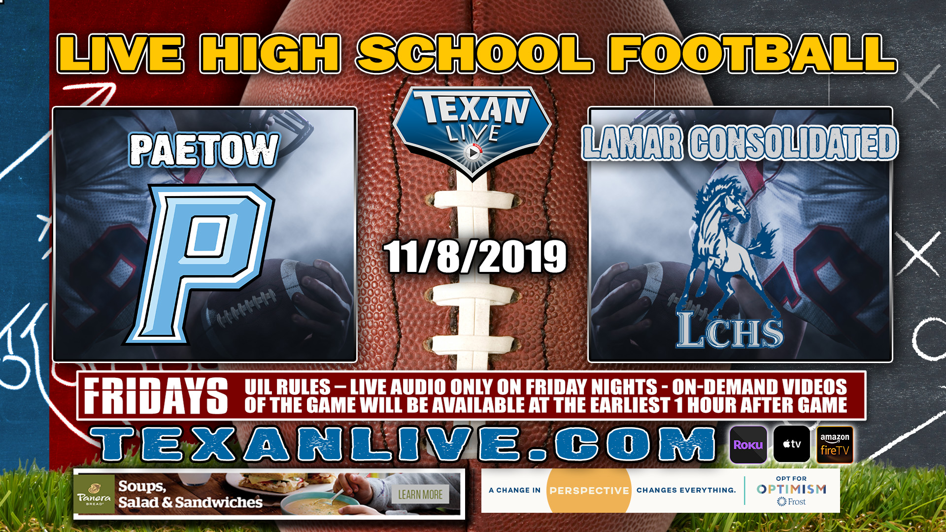 Paetow vs Lamar Consolidated - 7:30 PM - 11/8/2019 - Traylor Stadium