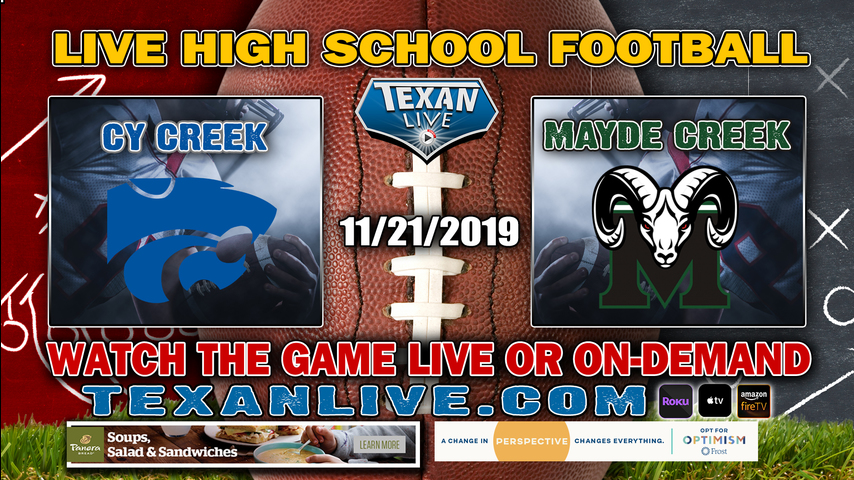 Cy Creek vs Mayde Creek - 7:00PM - 11/21/2019 - Pridgeon Stadium - Area Round - Football Playoffs