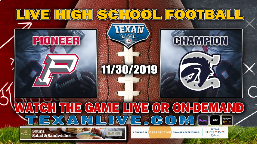 Boerne Champion (11-1) vs Sharyland Pioneer (11-1) - 4:00PM -11/30/19- Alamodome - Regional Semi-Finals - Football Playoffs