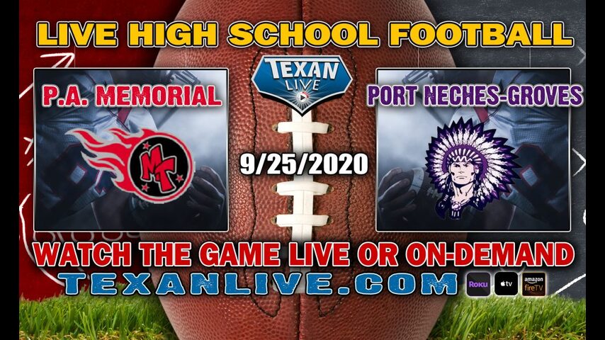 Port Arthur Memorial vs Port Neches-Groves - 9/25/2020 - 7:30PM - Football - Indian Stadium