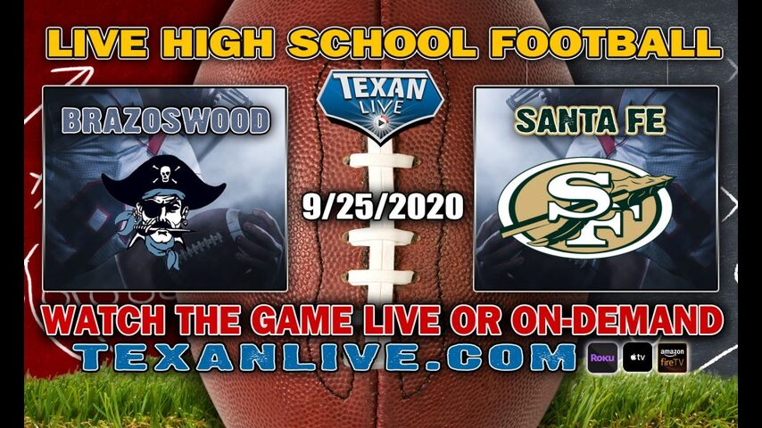Brazoswood vs Santa Fe - 9/25/2020 - 7:00PM - Football - Indian Stadium