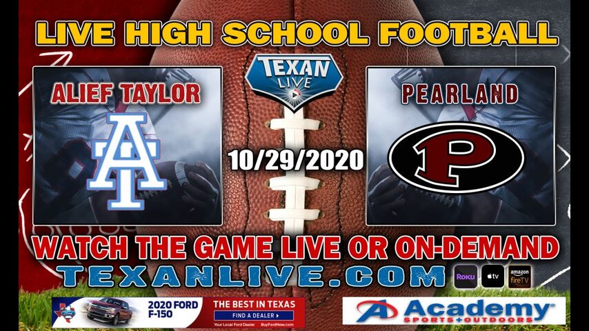 Alief Taylor vs Pearland - 10/30/2020 - 7:00PM - Football - Crump Stadium