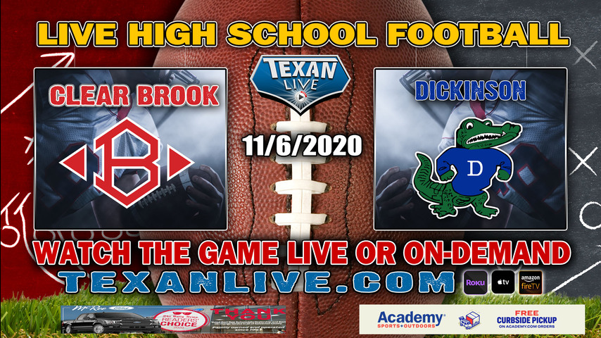Clear Brook vs Dickinson- 11/6/2020 - 7:00PM - Football - Sam Vitanza Stadium