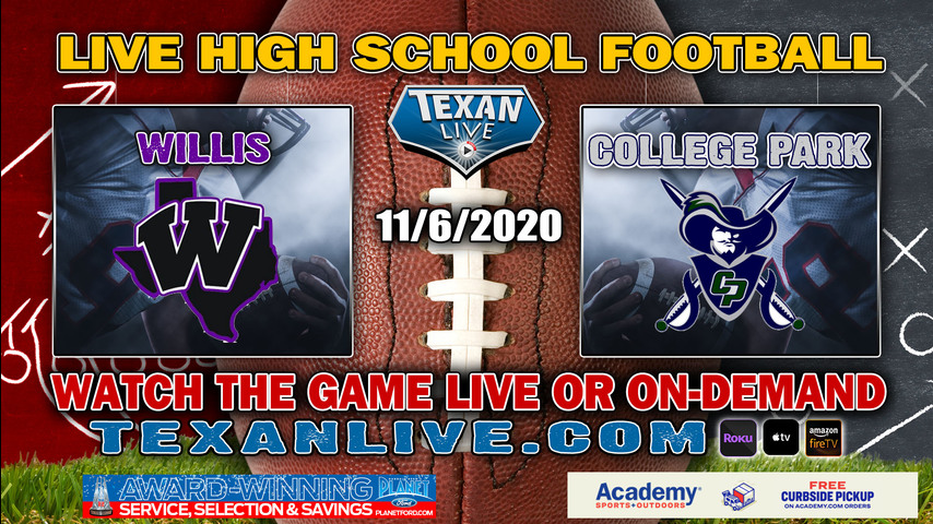 College Park vs Willis - 11/6/2020 - 7:00PM - Football - Yates Stadium