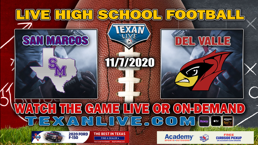 San Marcos vs Del Valle - 11/7/2020 - 1:30PM - Football - Toyota Rattler Stadium
