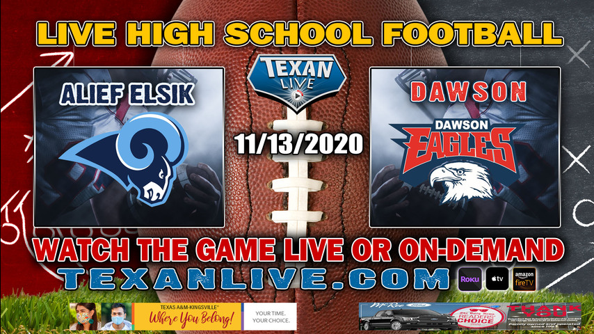 Alief Elsik vs Dawson - 11/13/2020 - 7:00PM - Football - The Rig