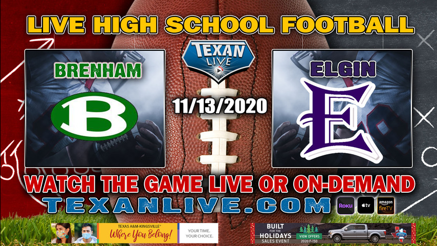 Elgin vs Brenham - 11/13/2020 - 7:00PM - Football - Cub stadium