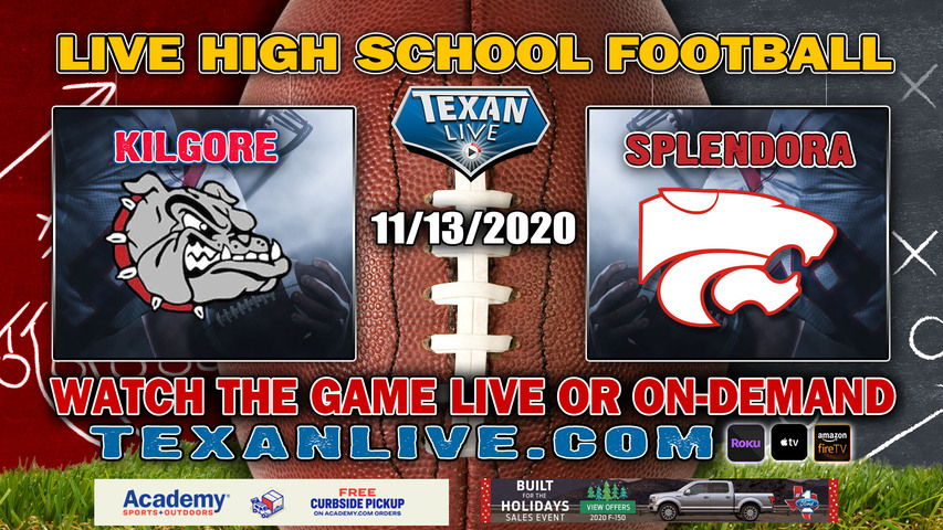  Kilgore vs Splendora - 11/13/2020 - 7:00PM - Football - St John Memorial stadium - Bi-District Playoffs