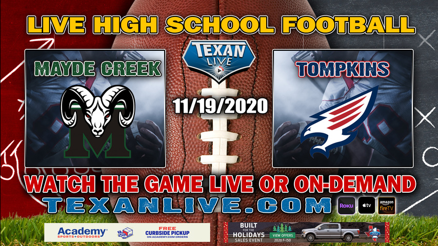 Tompkins vs Mayde Creek - 11/19/2020 - 6:00PM - Football - Legacy Stadium