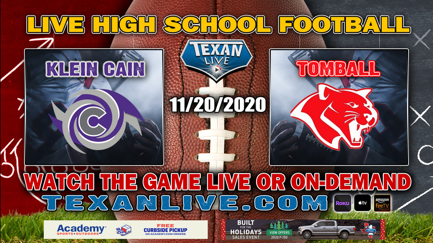 Klein Cain vs Tomball - 11/20/2020 - 7:00PM - Football - Tomball ISD Stadium